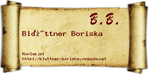 Blüttner Boriska névjegykártya